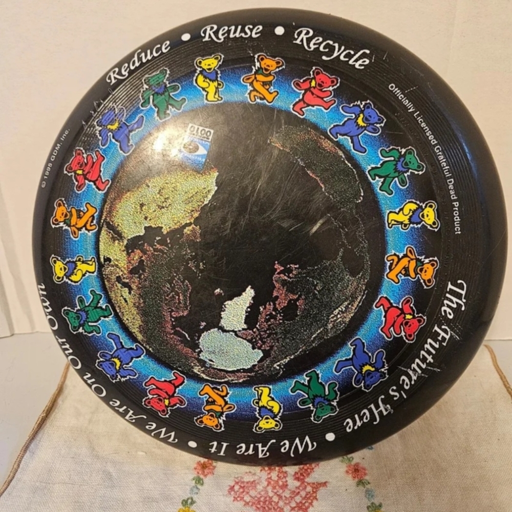 1995 Grateful Dead Frisbee Dancing Bears Black The Future's Here Frisbee Vision